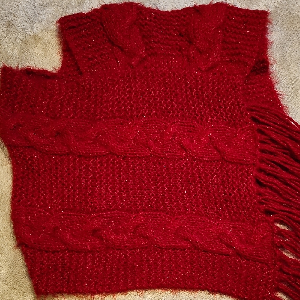 Red Cable Knit Sweater
